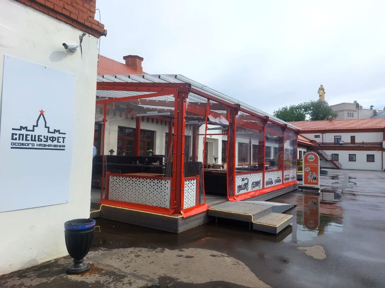 ПВХ шторы для летней террасы кафе в Мосальске